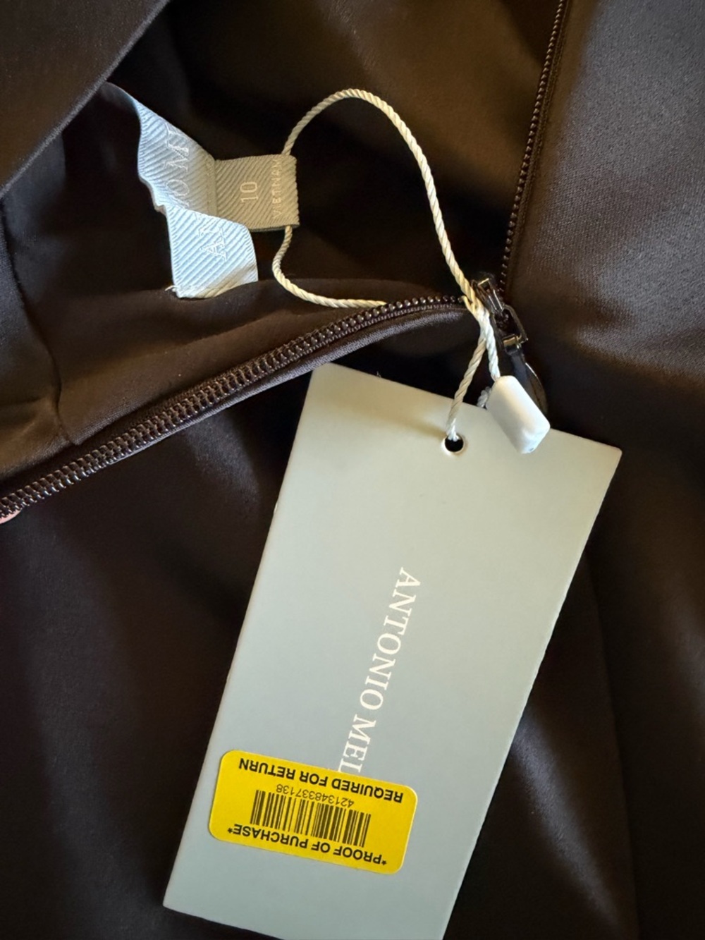 NWT Antonio Melani Sleevless Black Cowl Neck Satin Dress - Picture 2 of 5